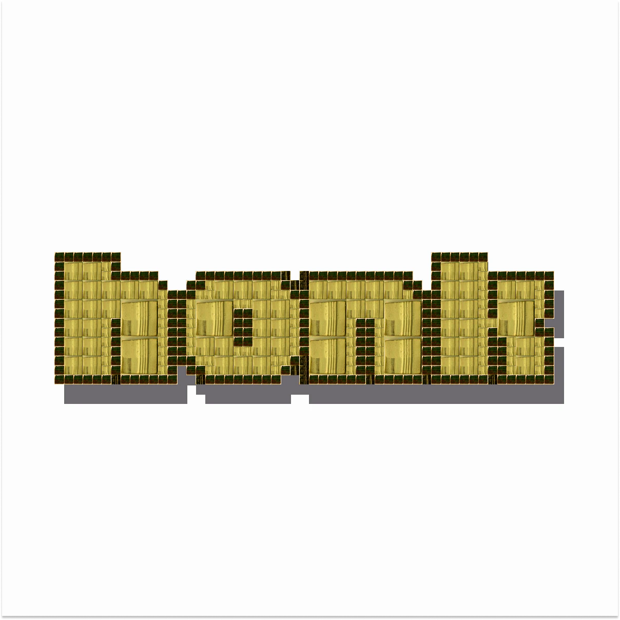 The word honk in bold tiles with a drop shadow