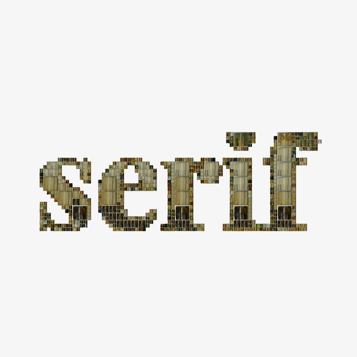 The word serif in fine tiles