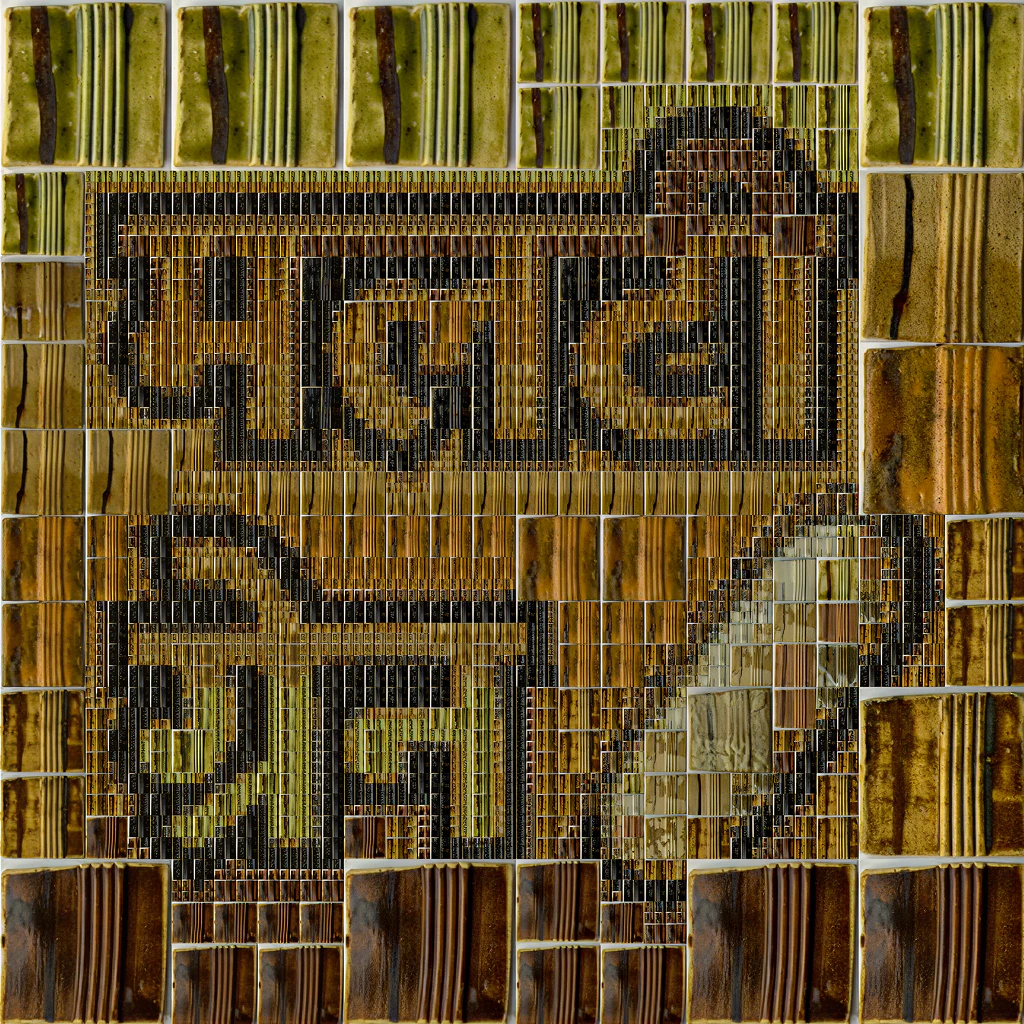 Devanagari lettering as a tile mosaic